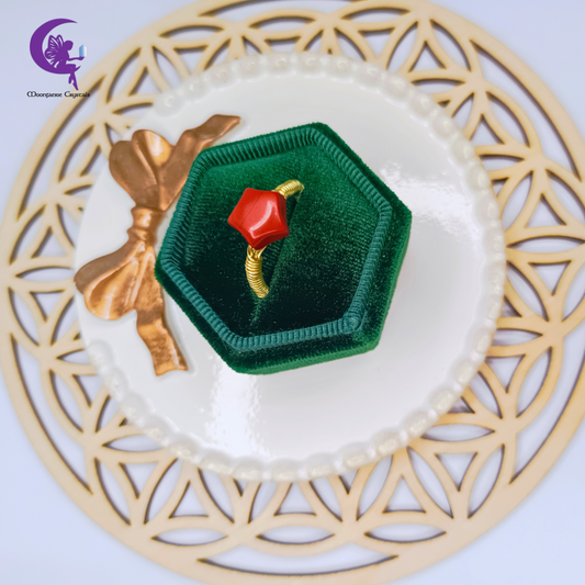Red Jasper Star Ring