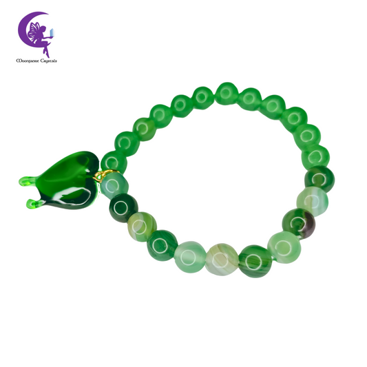 Green Aventurine & Green Agate Heart Drip Money Magnet, Positivity, Good Luck & Success Bracelet