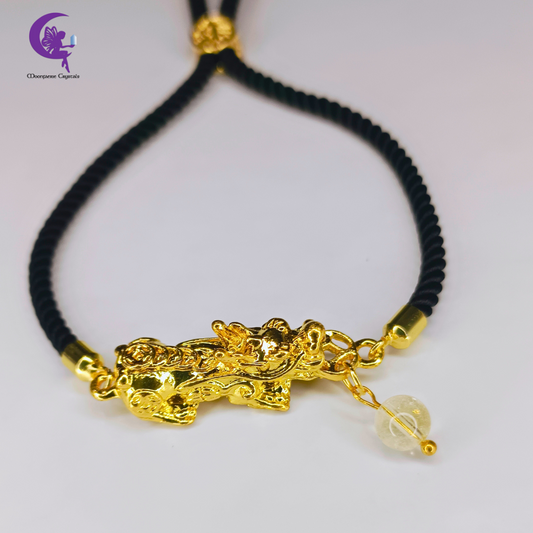 Pi Xiu Citrine Adjustable Bolo Bracelet – Prosperity, Happiness & Turning Desires into Reality