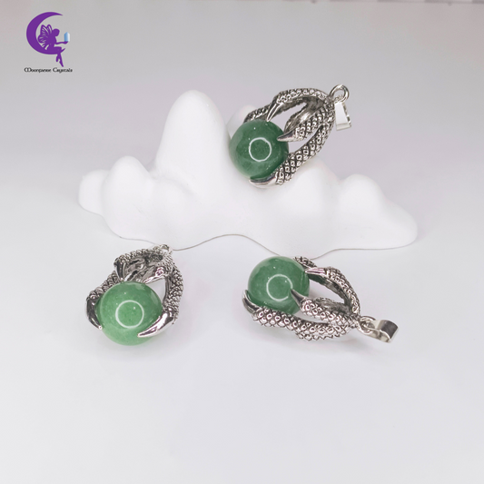 Falcon Grip Green Aventurine Pendant