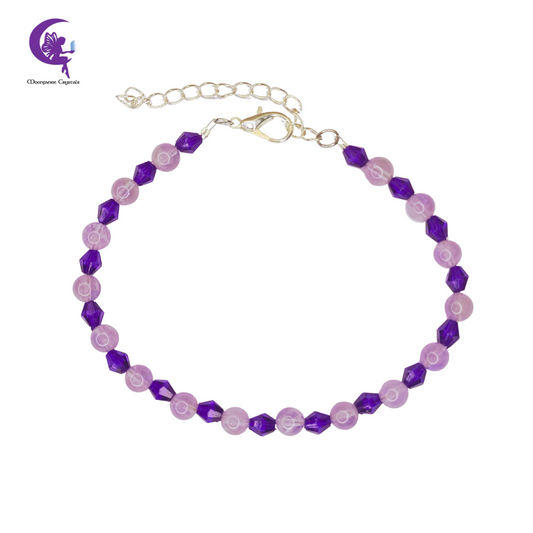 Fairy Sparkle Elegant Gemstone Anklets - Amethyst