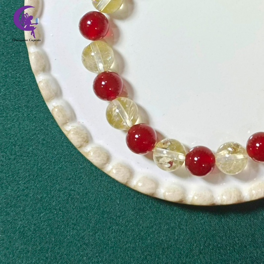 Golden Fire Bracelet – Citrine & Carnelian