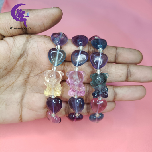 Rainbow Fluorite Bear Hug Bracelet 🧸✨