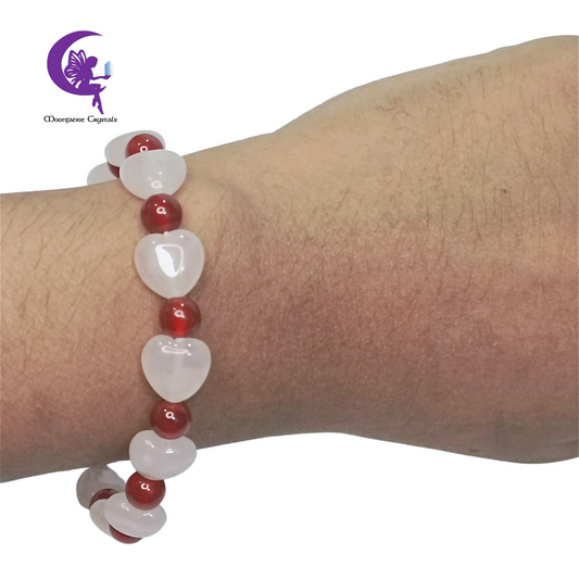 Love Ignited Bracelet - Rose Quartz & Carnelian