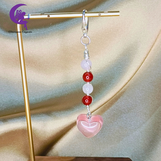 Soulful Love Keyring - Rose Quartz & Carnelian