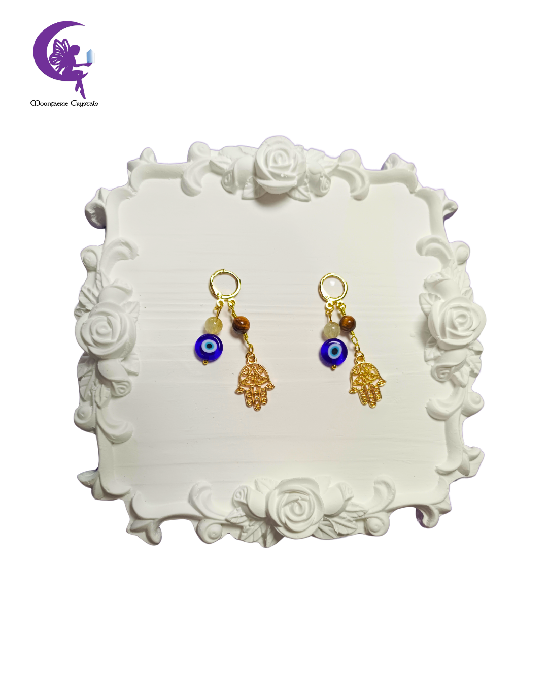 Divine Protection & Infinite Wealth Earrings - Citrine & Tiger's Eye