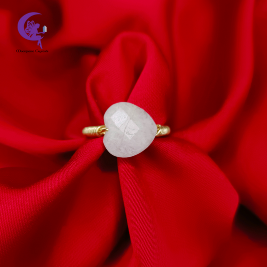 Moonstone Heart Ring