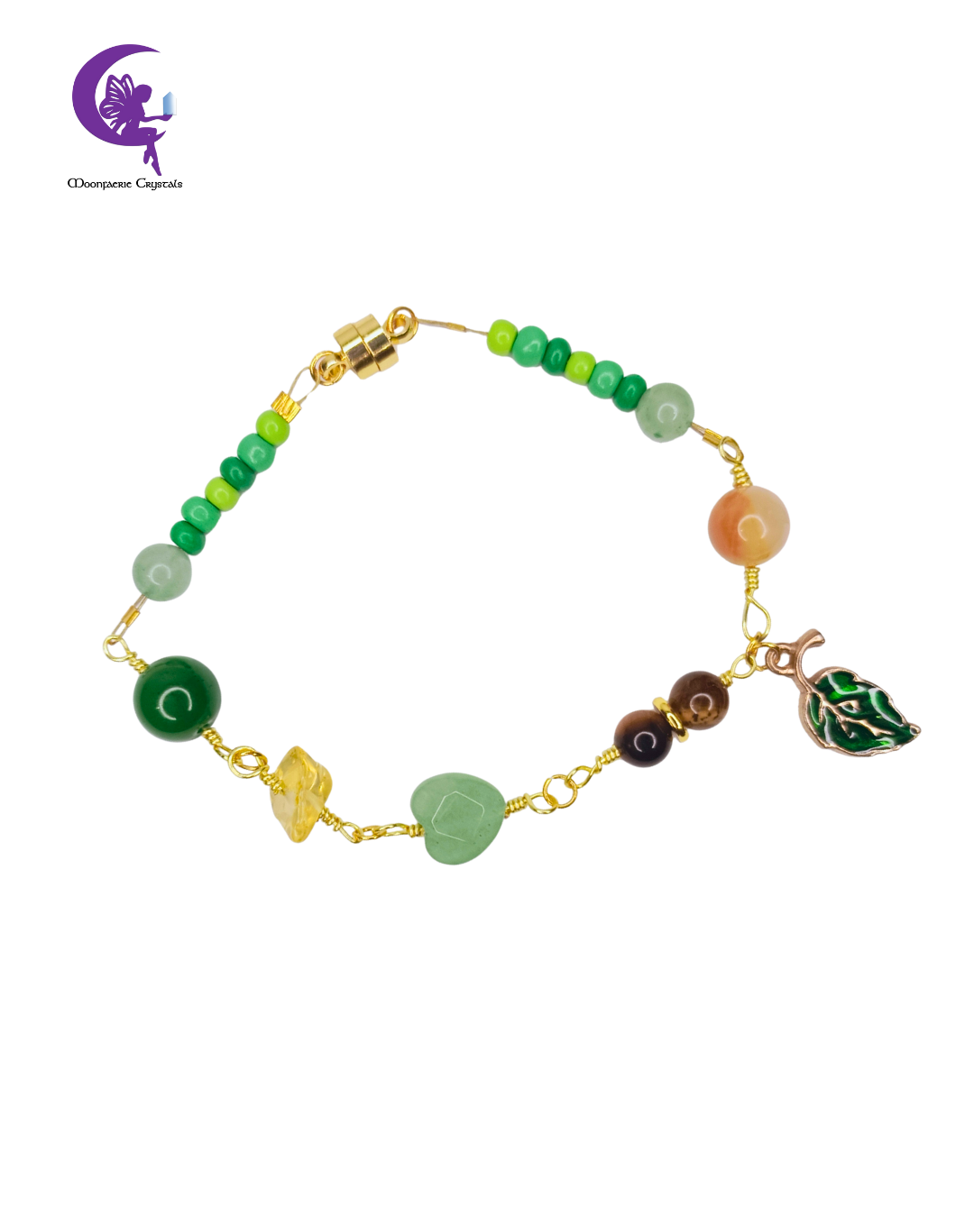 Forest Sunset Bracelet – Jade, Citrine, Tiger’s Eye, Green Aventurine & Yellow Topaz
