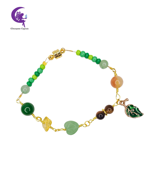 Forest Sunset Bracelet – Jade, Citrine, Tiger’s Eye, Green Aventurine & Yellow Topaz