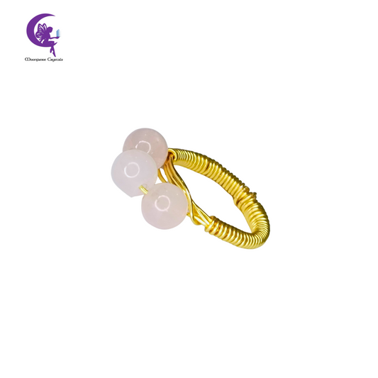 Triple Rose Quartz Ring