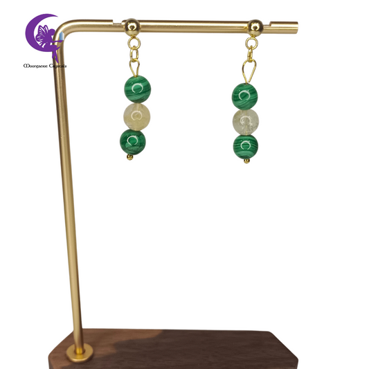Vibrant Alchemy Earrings - Citrine & Malachite