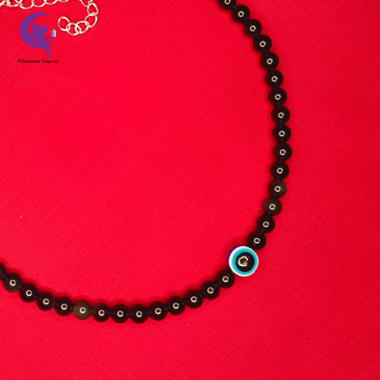 Evil Eye Black Obsidian Necklace