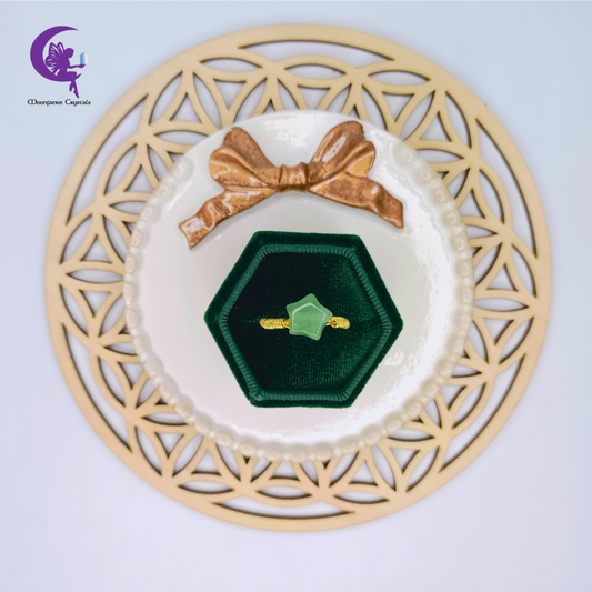 Green Aventurine Star Ring