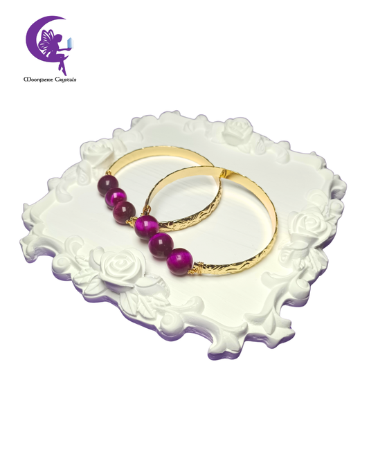 Empowered Queen Rose Tiger's Eye Bangle