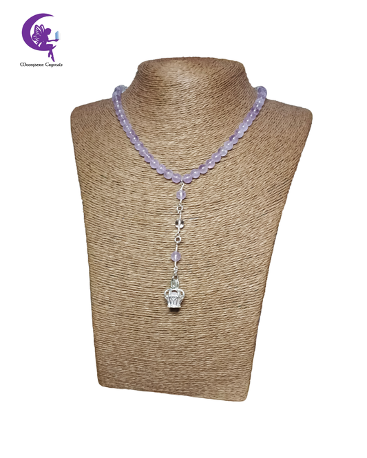 Your Majesty: Necklace of Pride & Humility - Amethyst, Clear Quartz, Rose Quartz