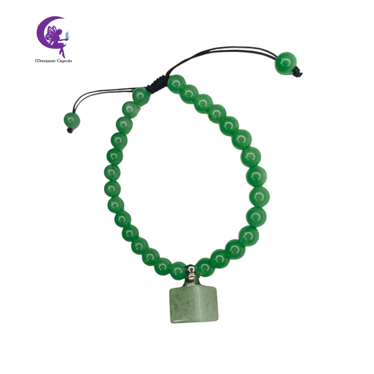 Green Aventurine Refillable Cube Gemstone Bracelet