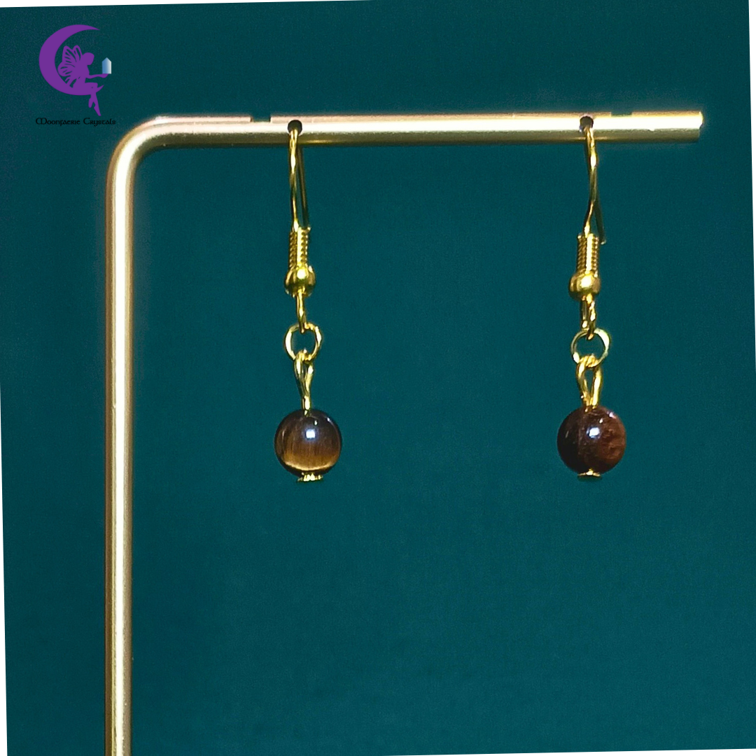 Golden Prosperity Tiger’s Eye Earrings