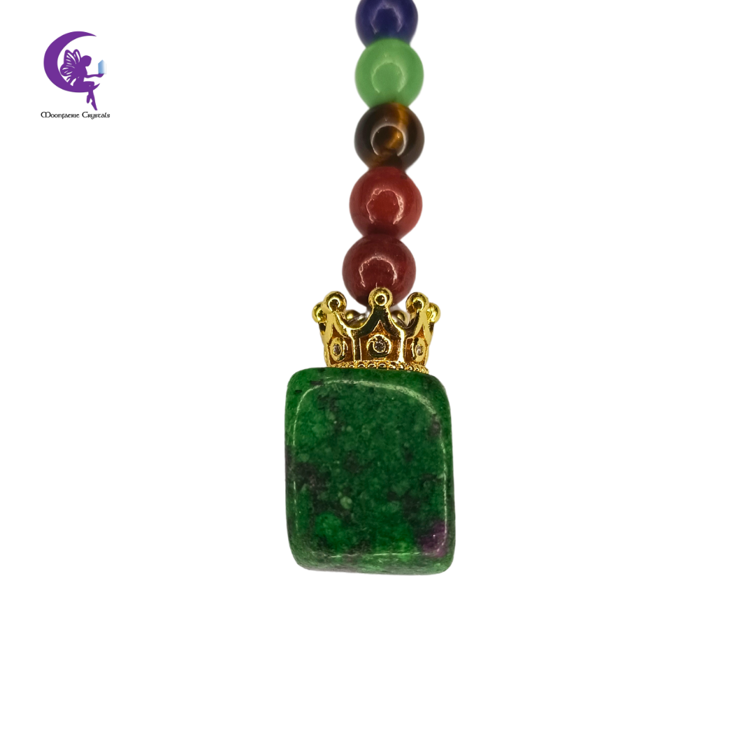 Regal Ruby Zoisite 7 Chakra Keychain