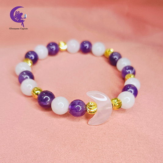 Rose Luna Dreams – Rose Quartz meets Amethyst Bracelet