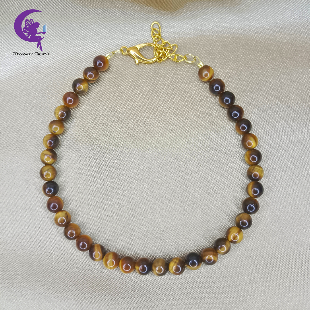 Tiger's Eye Anklet - Wealth Warrior Path to Prosperity