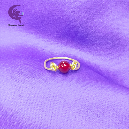 Carnelian Golden Weave Ring