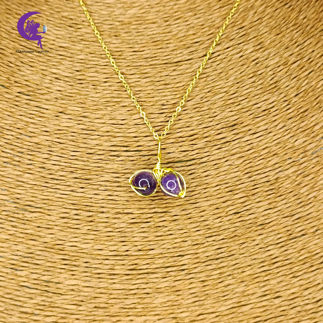 Twin Amethyst Necklace