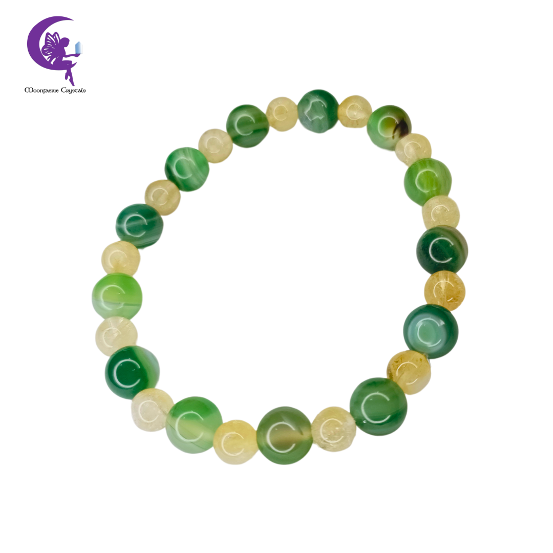 Sunlit Forest - Citrine & Green Agate Bracelet