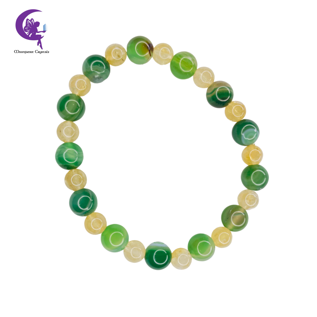 Sunlit Forest - Citrine & Green Agate Bracelet