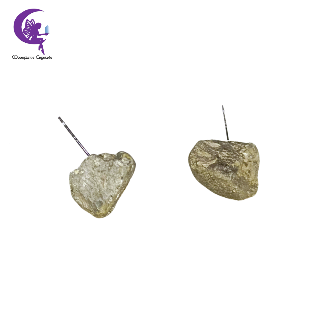 Majestic Pyrite Golden Glimmer Stud Earrings