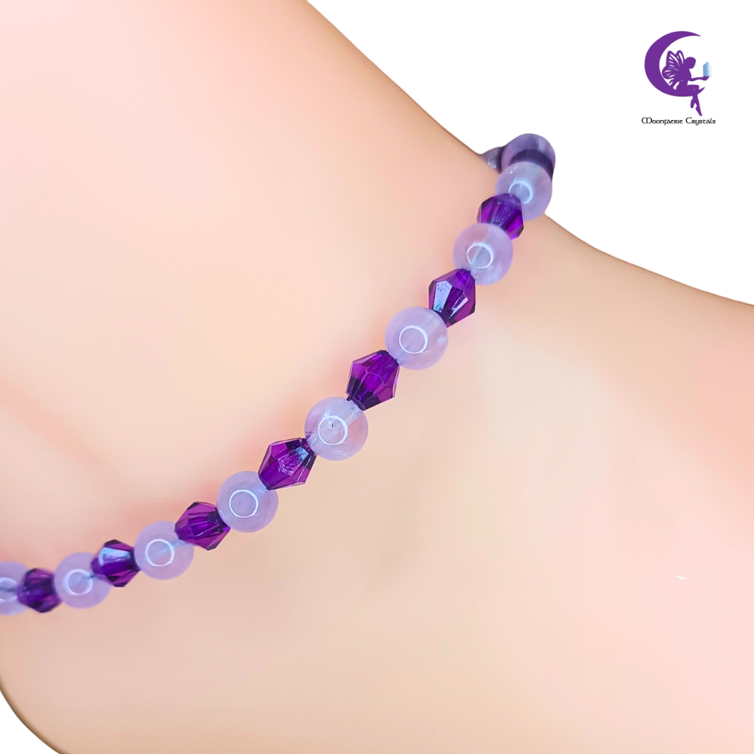 Fairy Sparkle Elegant Gemstone Anklets - Amethyst