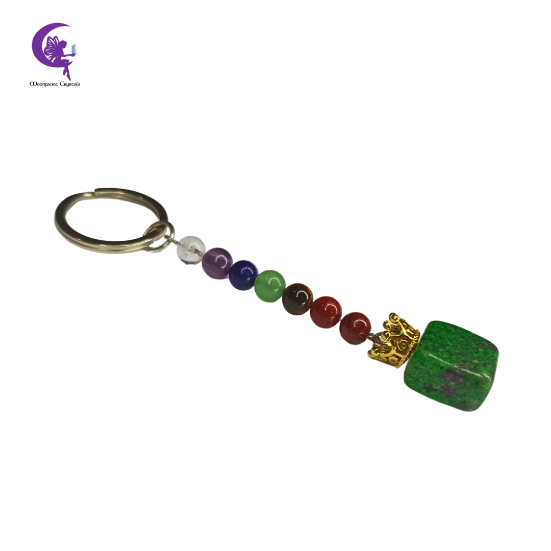 Regal Ruby Zoisite 7 Chakra Keychain