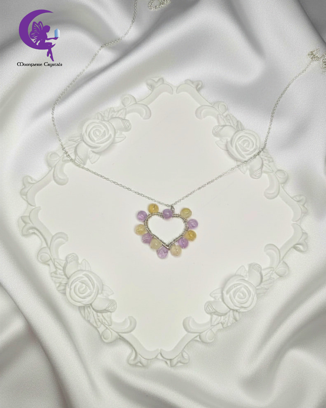 The Lavender Honeycomb Necklace - Lavender & Amethyst