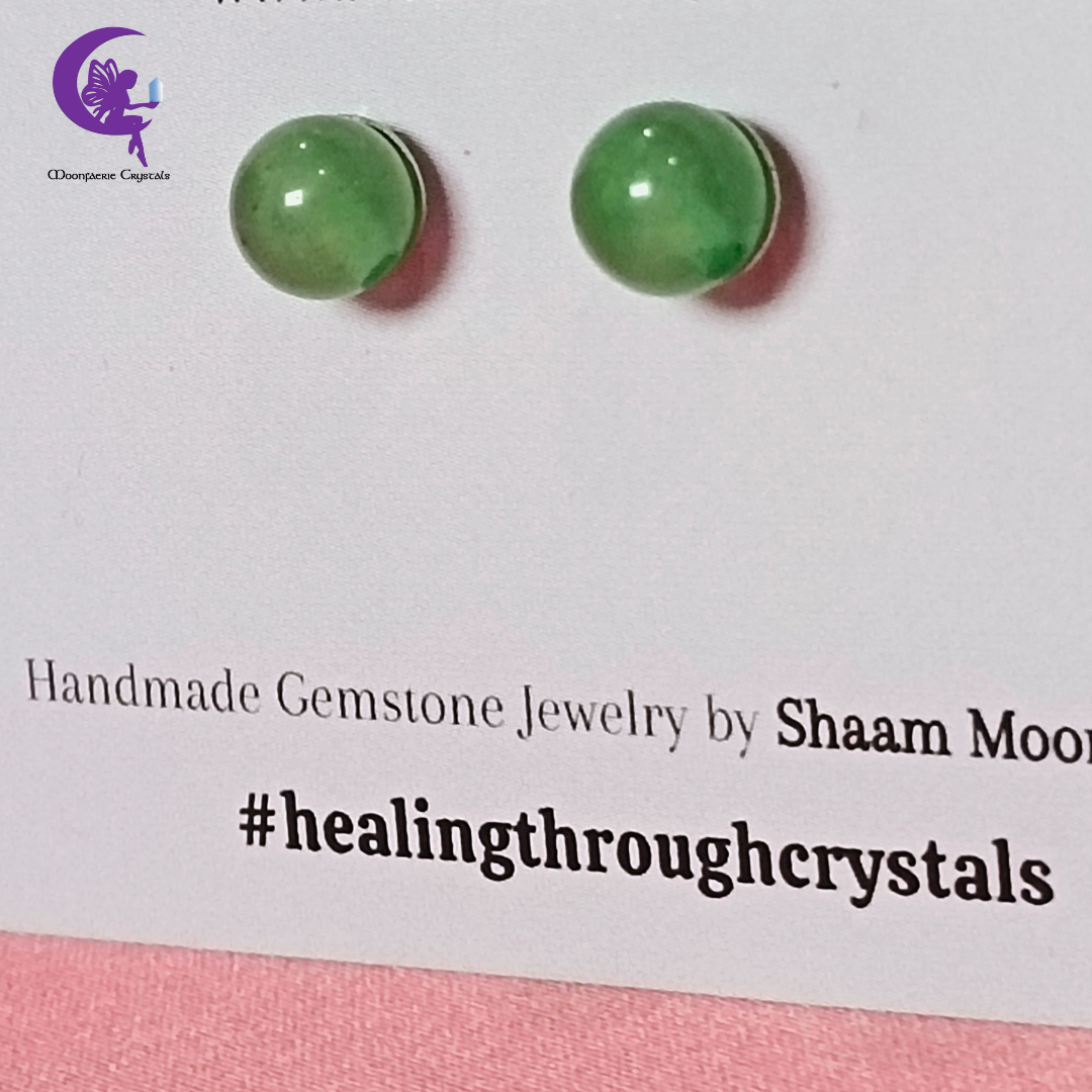 Green Aventurine Wealth & Wellness Stud Earrings