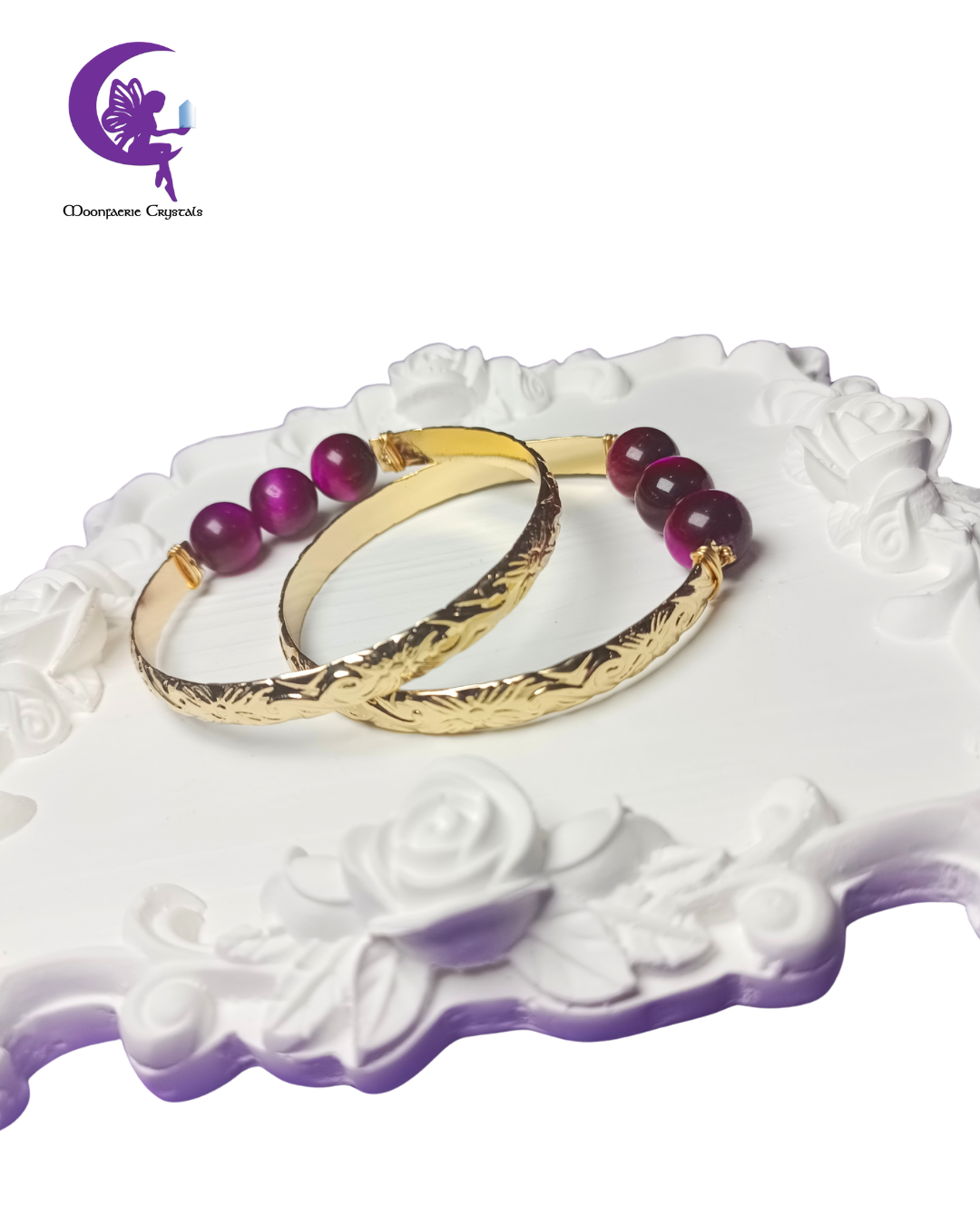 Empowered Queen Rose Tiger's Eye Bangle