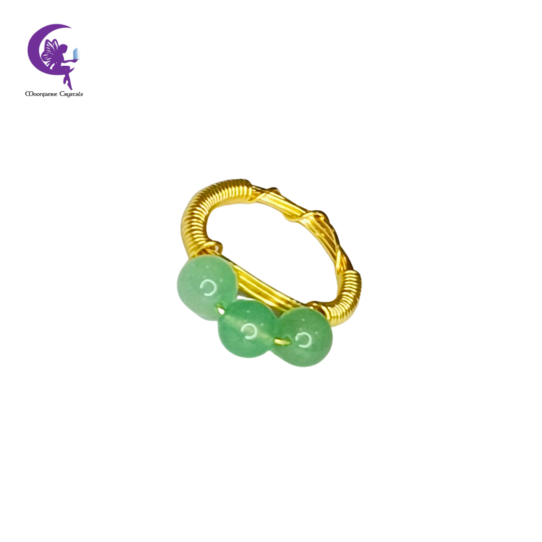 Triple Green Aventurine Ring