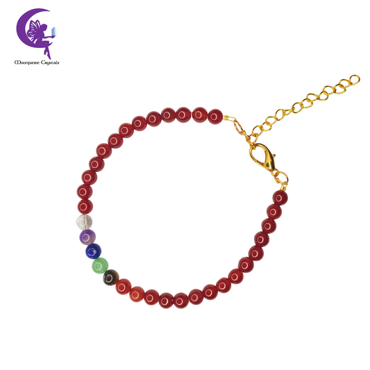 Carnelian  + 7 Chakra Multi-Healing Anklet