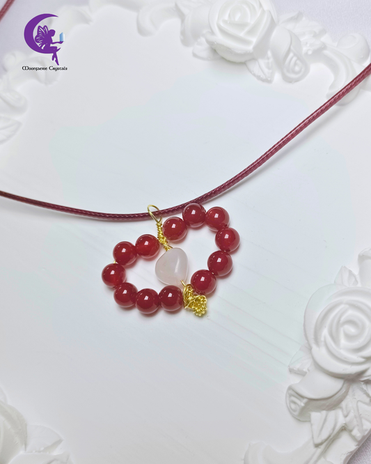 My Dear Necklace – Rose Quartz & Carnelian