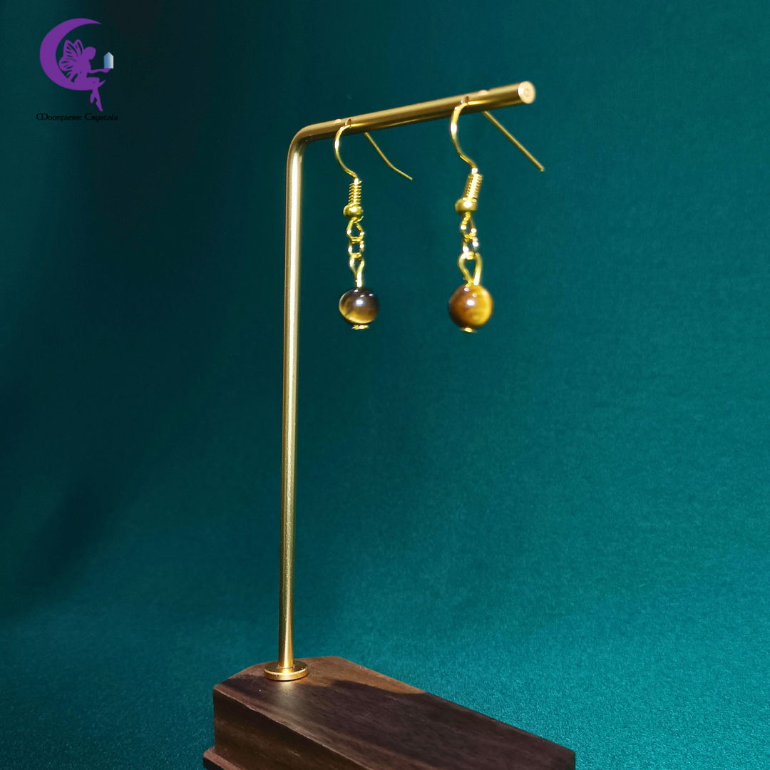 Golden Prosperity Tiger’s Eye Earrings