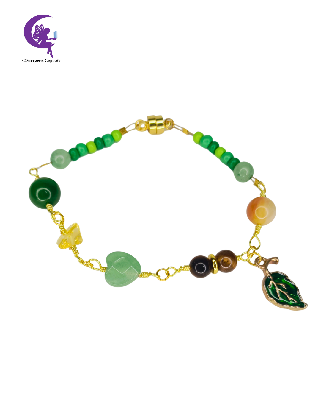 Forest Sunset Bracelet – Jade, Citrine, Tiger’s Eye, Green Aventurine & Yellow Topaz
