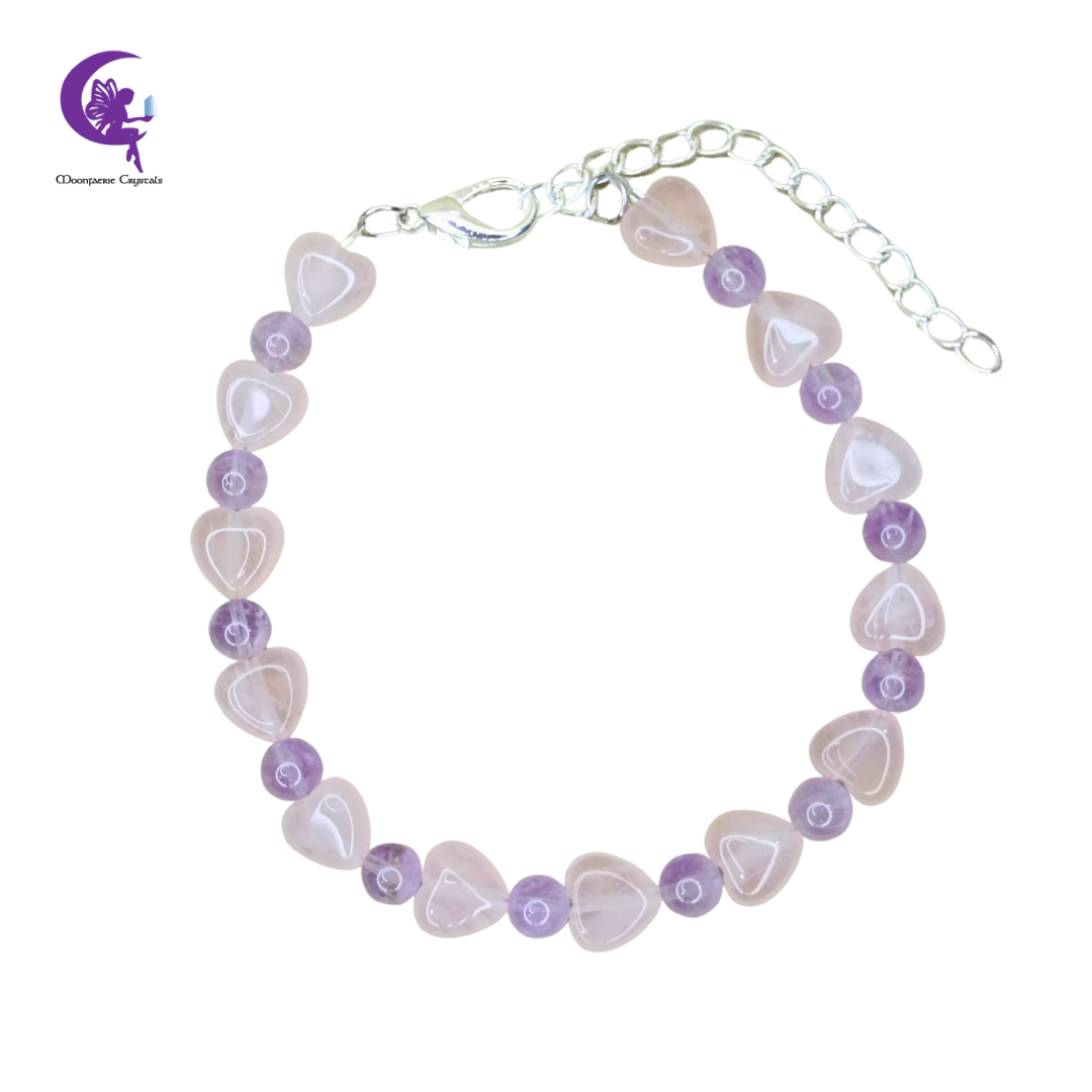 Infinite Love Anklet - Rose Quartz & Amethyst