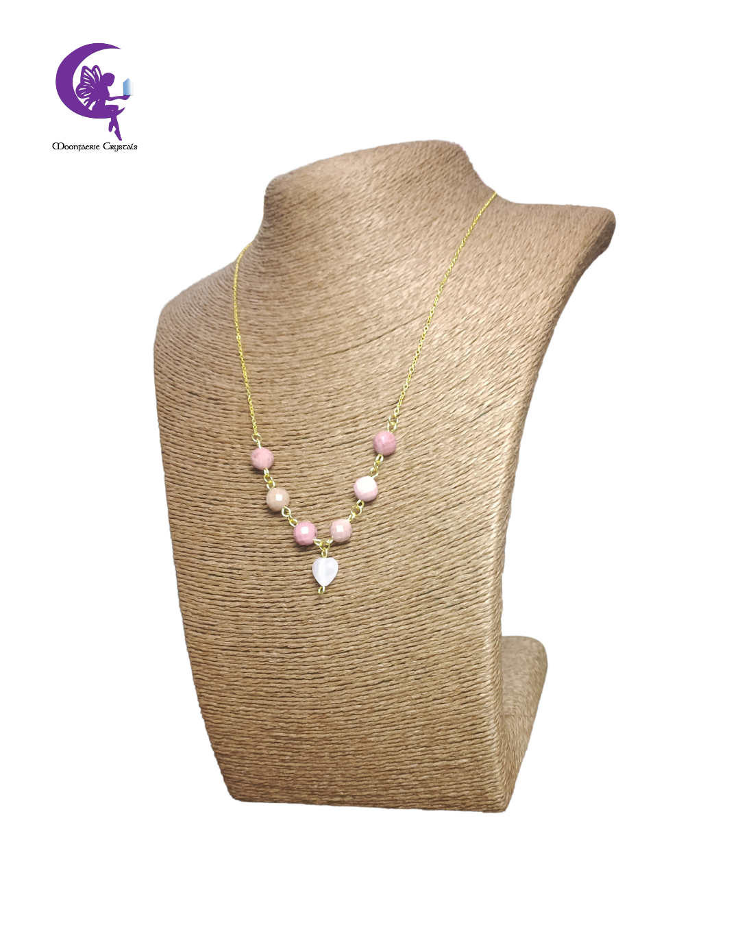 Secure Heart Necklace – Rose Quartz & Rhodochrosite