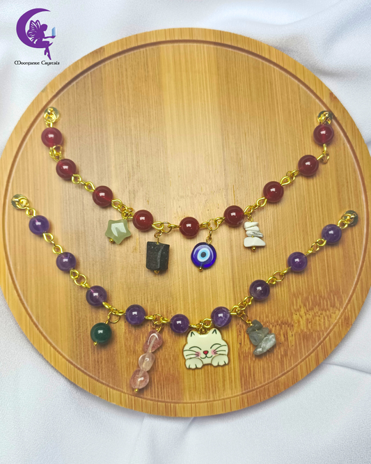 Gemstone Charm Soup Bracelet Collection