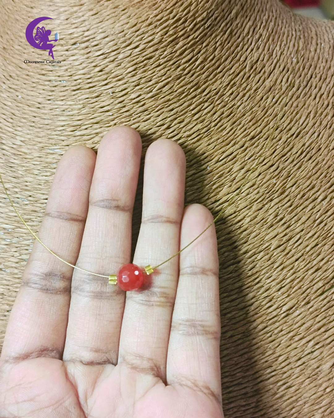 Carnelian Invisible Chain Necklace