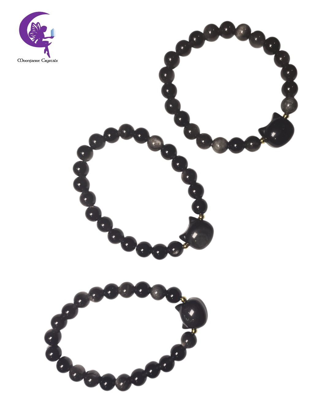 Black Cat Energy Bracelet - Silver Sheen Obsidian
