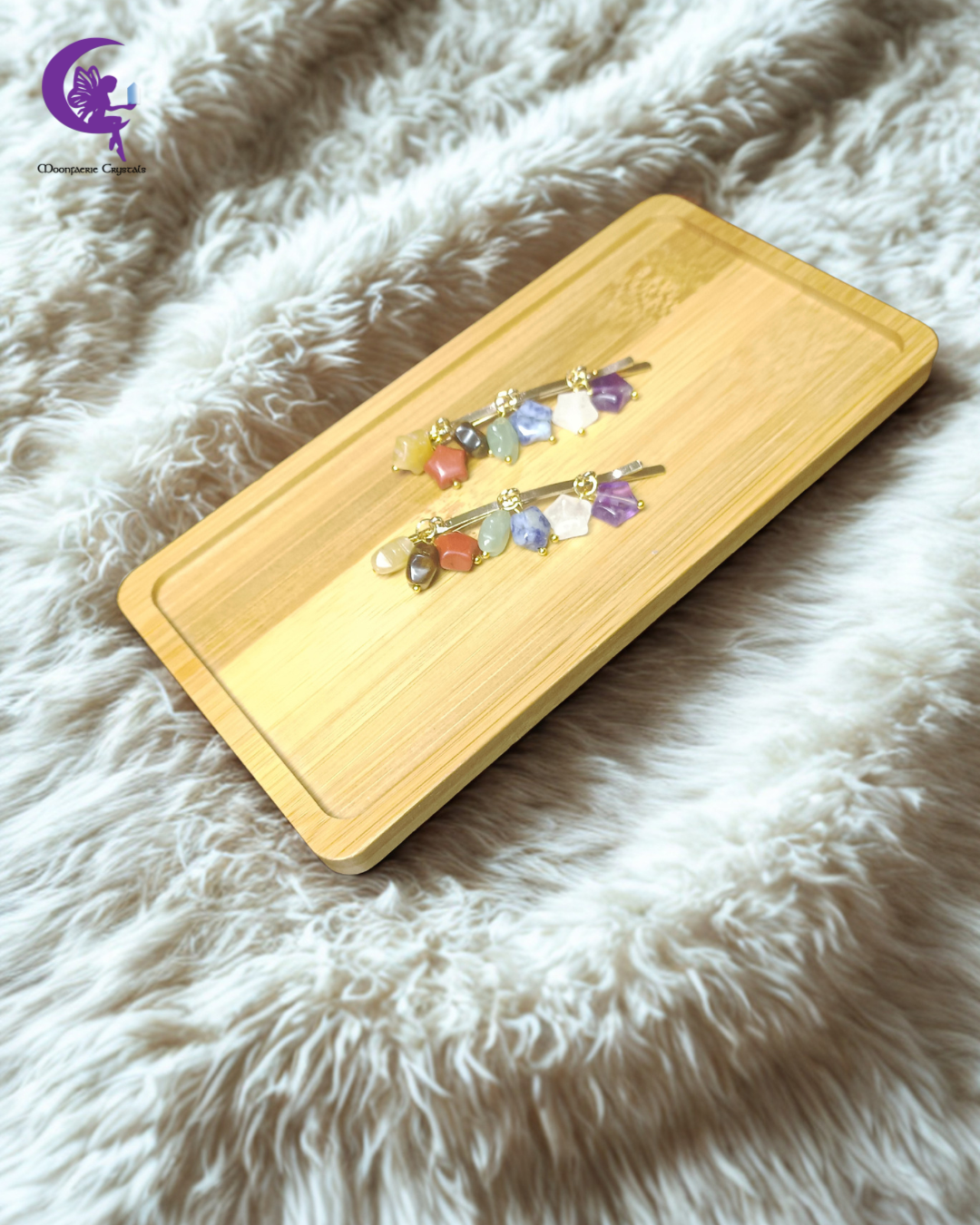 🌙 Seven Stars Chakra Gemstone Hair Pins