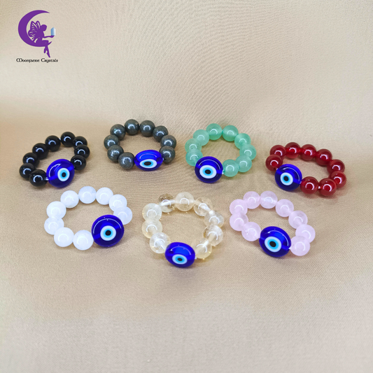 Evil Eye Gemstone Beaded Ring