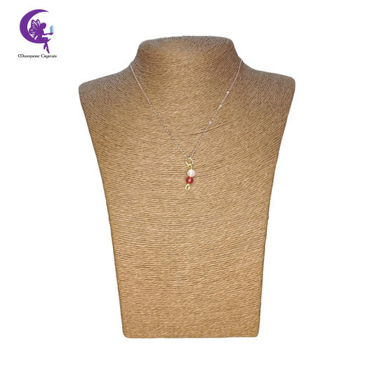 Minimalist Rose Quartz & Carnelian Gem Necklace