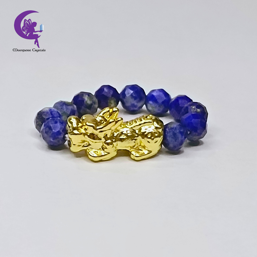 Moonfaerie Pharaoh’s Fortune Guardian Lapis Lazuli & Pi Xiu Ring