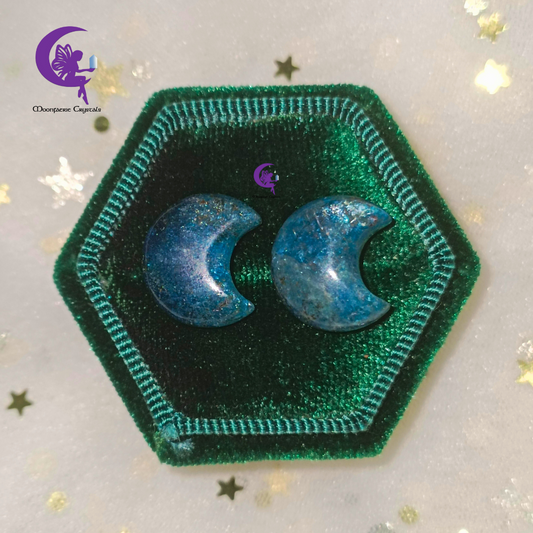 Glimmering Moonlit Blue Apatite Stud Earring