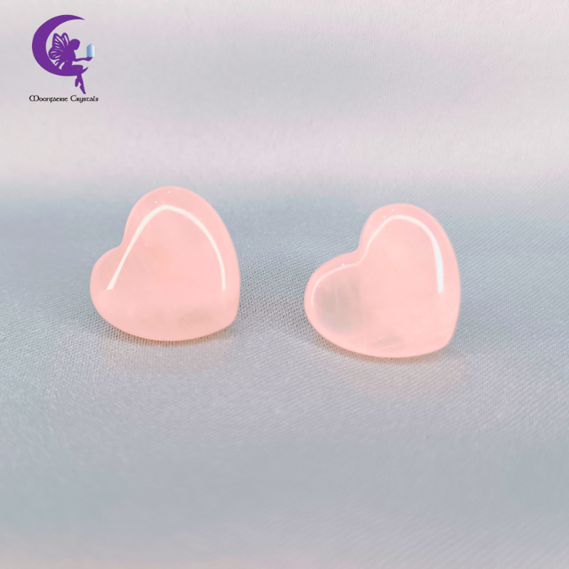 Queen of Rose Quartz Heart Stud Earrings